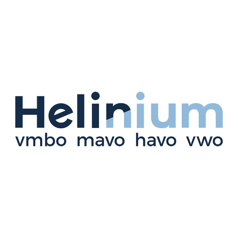 Logo van Helinium, schoolreiniging met vaste gezichten